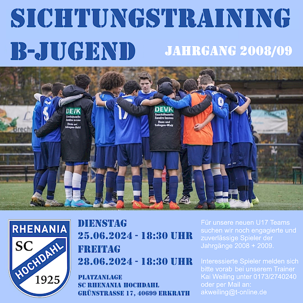 Sichtungstraining U17 - Junioren