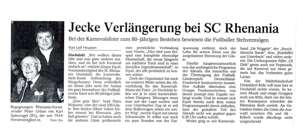 80 Jahre Rhenania Hochdahl