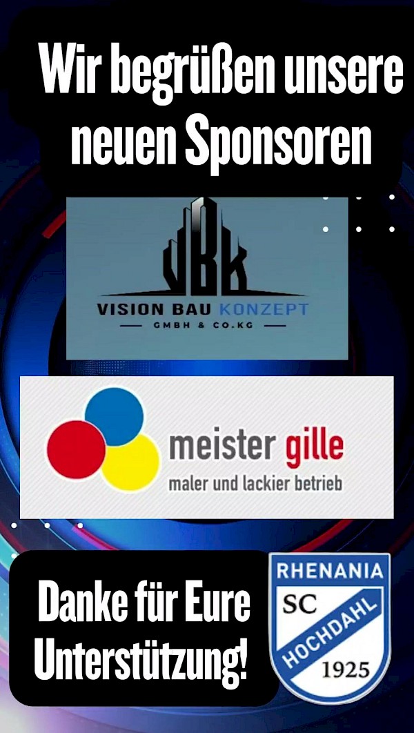 Wir begrüßen unsere neuen Sponsoren