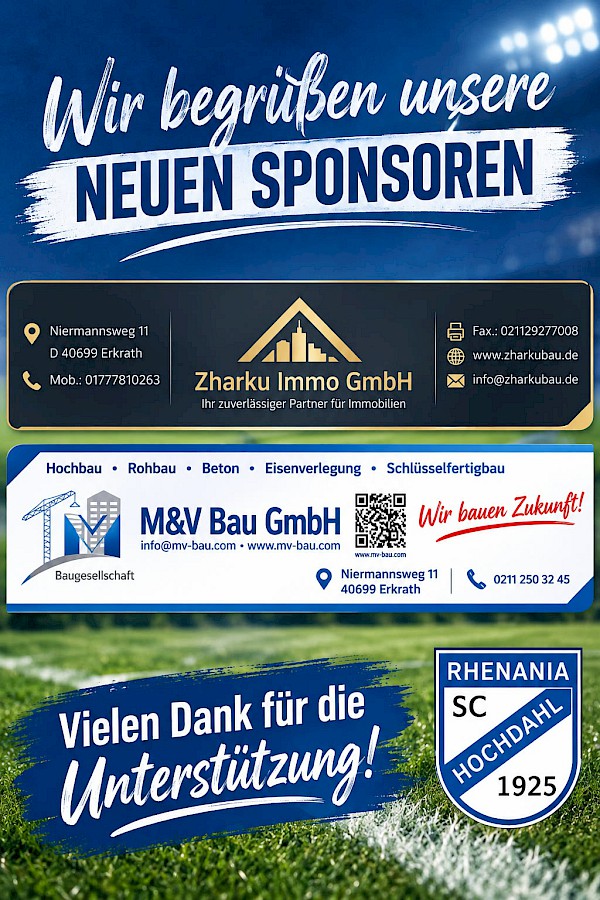 Wir begrüßen unsere neuen Sponsoren